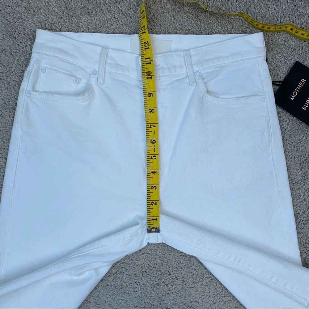 MOTHER White Denim Long Jean Shorts